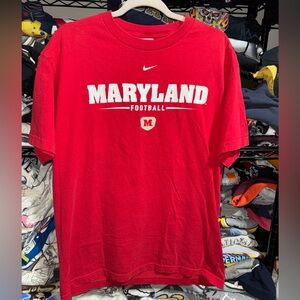 Vintage Nike Maryland University Football Center Swoosh Shirt Size Medium